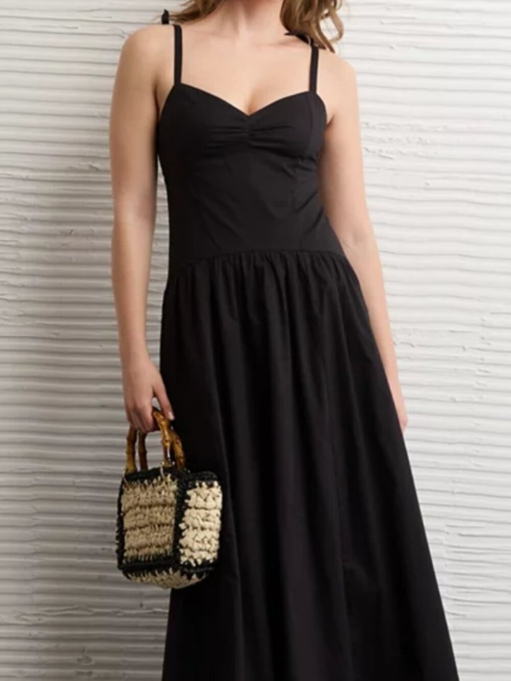NWT American Eagle Sweetheart Tie-Strap Midi Dress